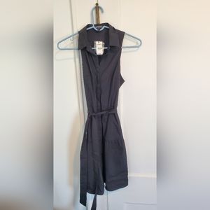 NWT Express button down midi black dress with sash